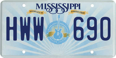 MS license plate HWW690