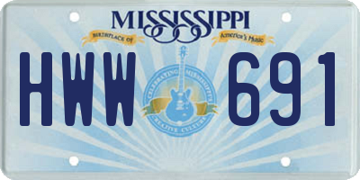 MS license plate HWW691
