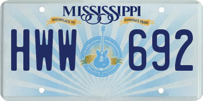 MS license plate HWW692