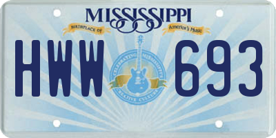 MS license plate HWW693