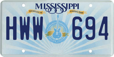 MS license plate HWW694