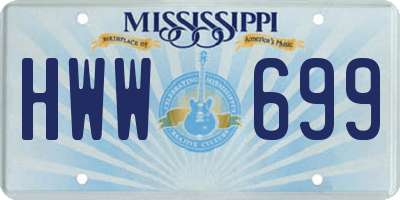 MS license plate HWW699