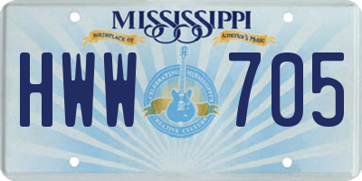MS license plate HWW705