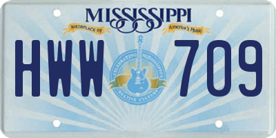 MS license plate HWW709