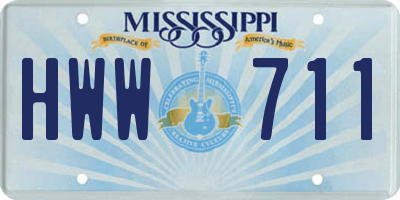 MS license plate HWW711
