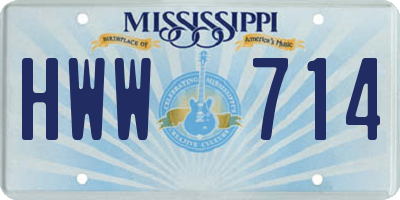 MS license plate HWW714