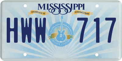 MS license plate HWW717