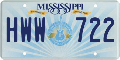 MS license plate HWW722