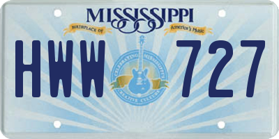 MS license plate HWW727