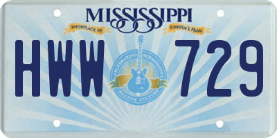 MS license plate HWW729