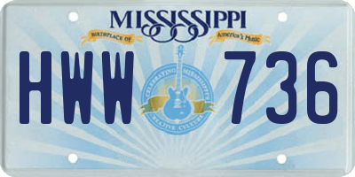 MS license plate HWW736