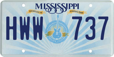 MS license plate HWW737