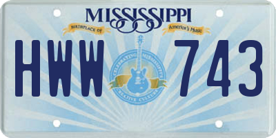 MS license plate HWW743