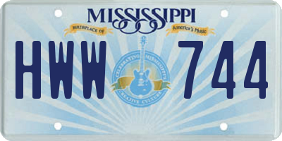 MS license plate HWW744