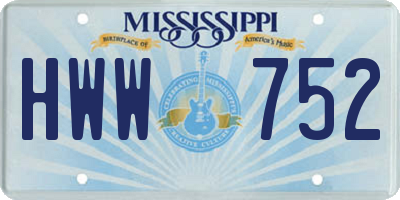 MS license plate HWW752