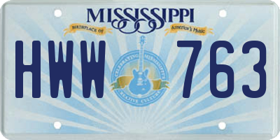 MS license plate HWW763