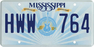 MS license plate HWW764