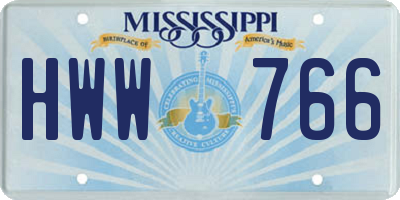 MS license plate HWW766