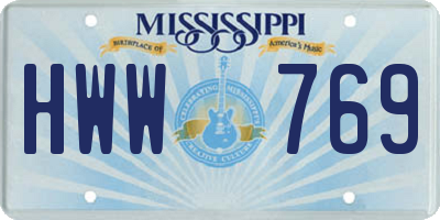 MS license plate HWW769