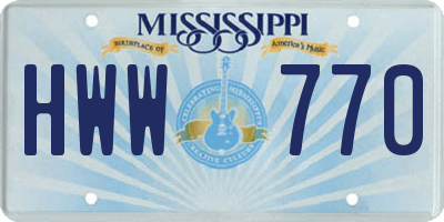 MS license plate HWW770
