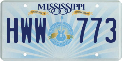 MS license plate HWW773