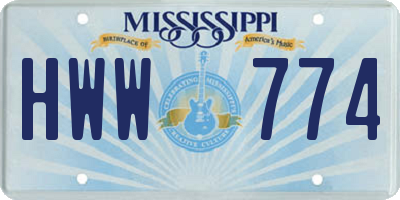 MS license plate HWW774