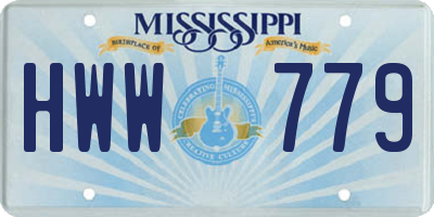 MS license plate HWW779