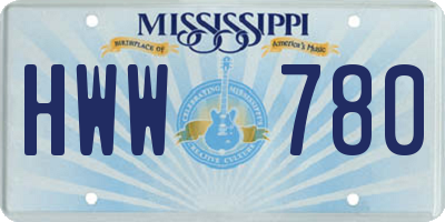 MS license plate HWW780