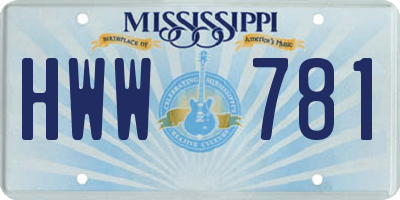 MS license plate HWW781