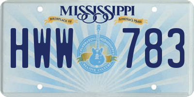 MS license plate HWW783