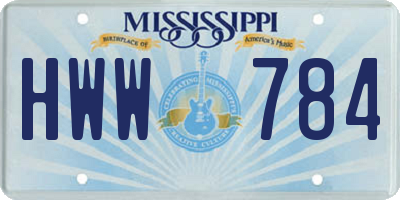 MS license plate HWW784