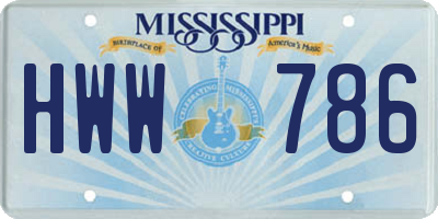 MS license plate HWW786