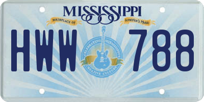 MS license plate HWW788