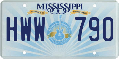 MS license plate HWW790