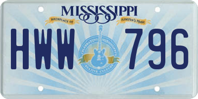 MS license plate HWW796