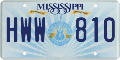 MS license plate HWW810