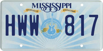 MS license plate HWW817