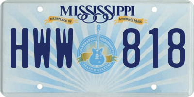 MS license plate HWW818