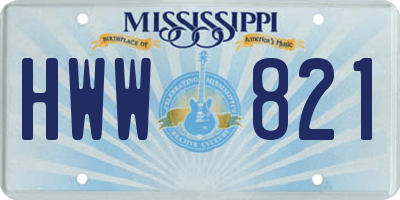 MS license plate HWW821