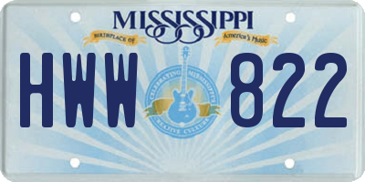 MS license plate HWW822