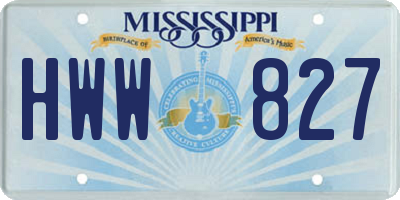 MS license plate HWW827