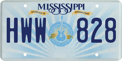 MS license plate HWW828