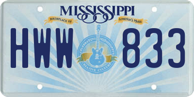 MS license plate HWW833