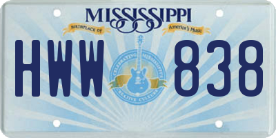 MS license plate HWW838