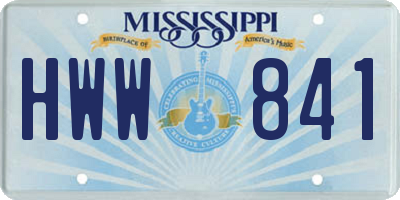 MS license plate HWW841