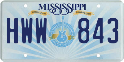 MS license plate HWW843