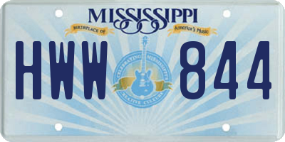 MS license plate HWW844