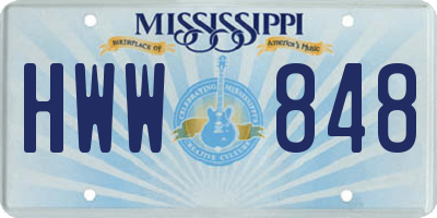 MS license plate HWW848