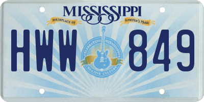 MS license plate HWW849