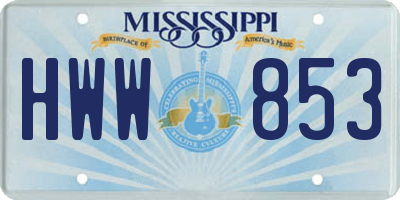 MS license plate HWW853